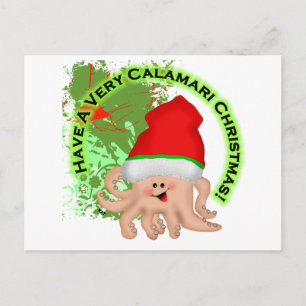 Viel Kalamari Weihnachten! Feiertagspostkarte