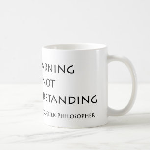 Viel lernend unterrichtet nicht das Verständnis Kaffeetasse