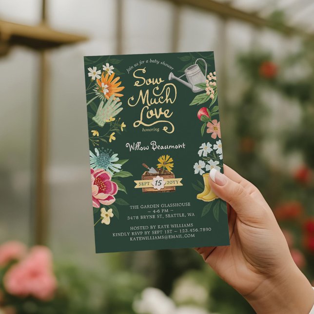 Viel Liebe Baby in Bloom Garden Baby Dusche Einladung (Sow Much Love Baby in Bloom Garden Baby Shower Invitation)