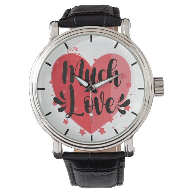 Viel Liebe, großes Herz Armbanduhr (Vorderseite)