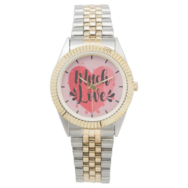 Viel Liebe, großes Herz Armbanduhr (Vorderseite)