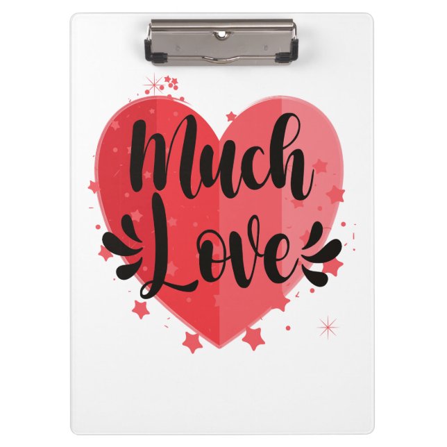 Viel Liebe, großes Herz Klemmbrett (Vorderseite)
