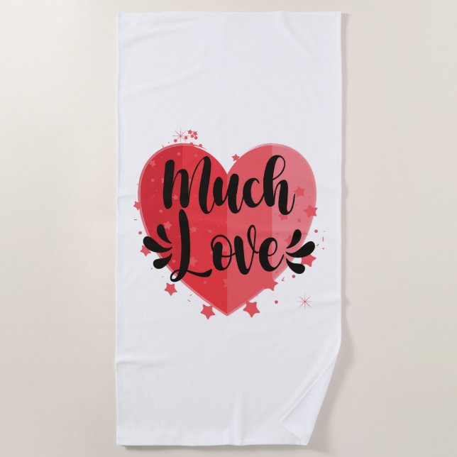 Viel Liebe, großes Herz Strandtuch (Vorderseite)