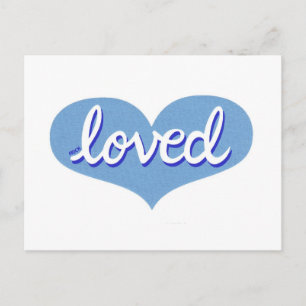VIEL LIEBT - Bewundert - Herz blauer Liebe Postkarte