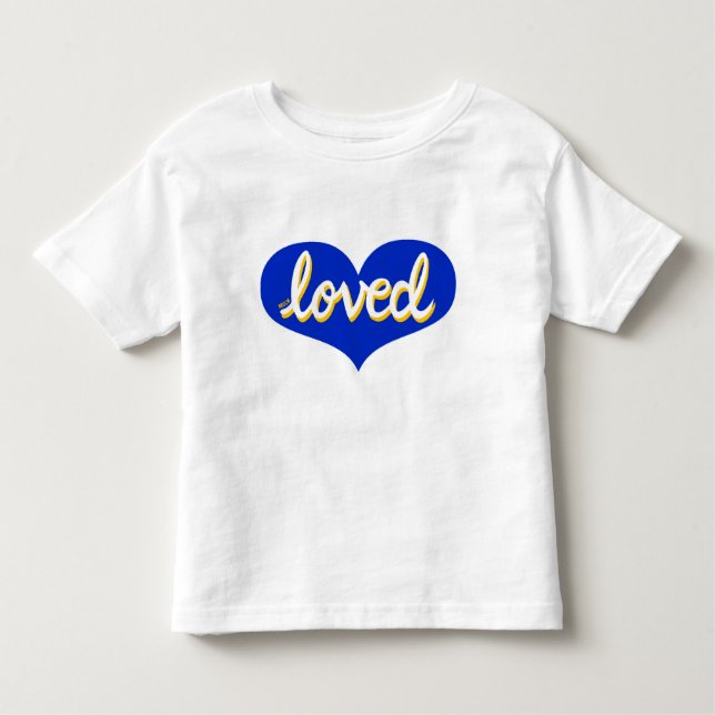 VIEL LIEBT - blaue Liebe Herz - Junge/Mädchen Kleinkind T-shirt (Vorderseite)