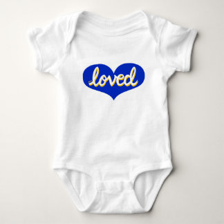 VIEL LIEBT - blaues Herz der Liebe - Baby Strampler