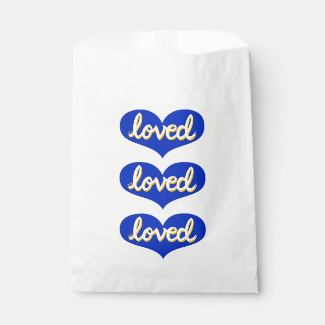 VIEL LIEBT - Herz der blauen Liebe Geschenktütchen (Vorderseite)