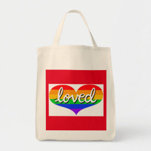 VIEL LIEBT - Rainbow Liebe Herz - Bio Tragetasche