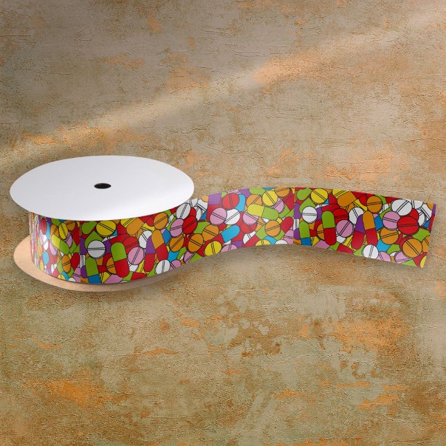 Viel Pillen farbenfroh Satinband (Lots of Pills Colorful Satin Ribbon)