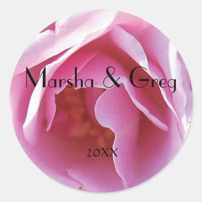 Viel Rose Personal Round Wedding Sticker (Vorderseite)