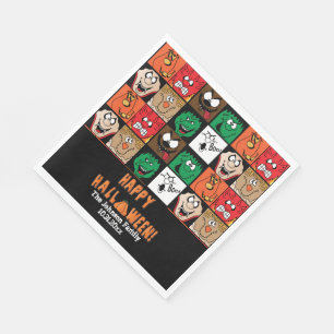 Viel Spaß Beängstigende Halloween-Gesichter Serviette