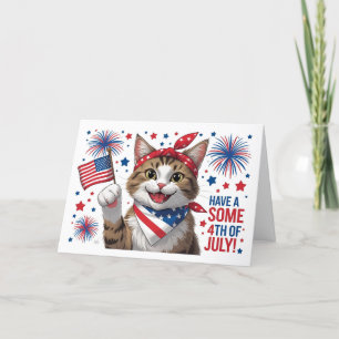 Viel Spaß beim 4. Juli - Niedliche Katze Dankeskarte