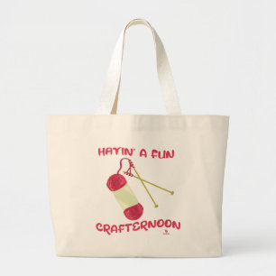 Viel Spaß beim Crafternoon Crafty Hobby Motto Jumbo Stoffbeutel