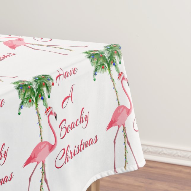 Viel Spaß beim Flamingo am Strand Tischdecke (Beispiel)