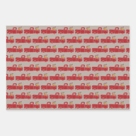 Viel Spaß mit dem kleinen Weihnachtswagen Geschenkpapier Set