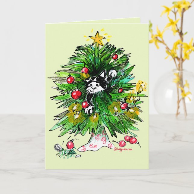 Viel Weihnachten! Karte (Gelbe Blume)