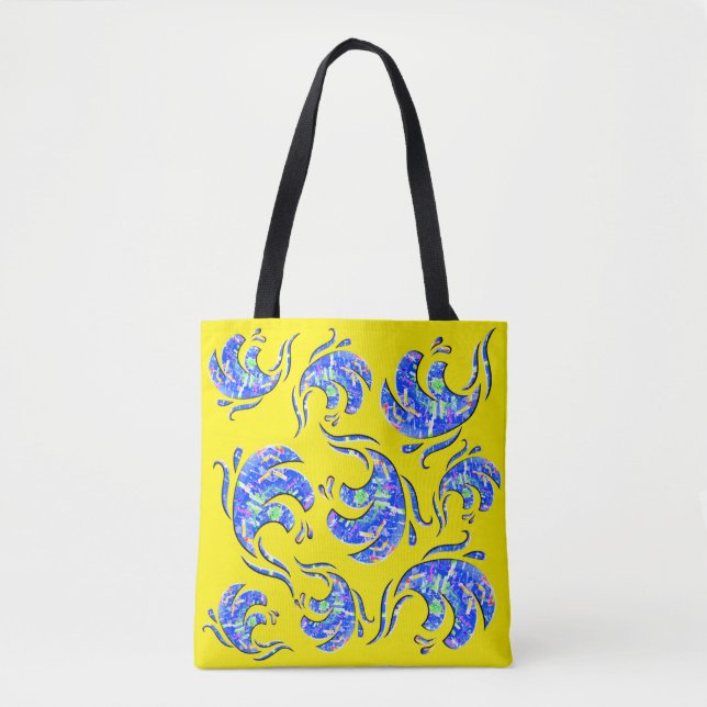 Viele abstrakte Kunstwellen  Tasche (Vorderseite)