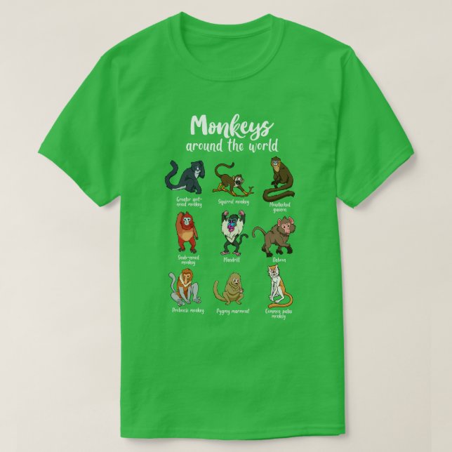 Viele Affenarten T-Shirt (Design vorne)