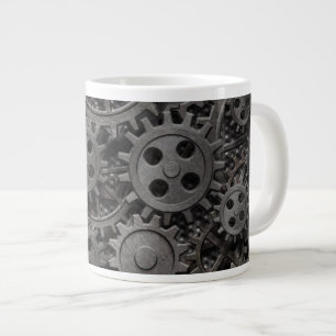 Viele alte rostige Metallzahnräder oder Maschinent Jumbo-Tasse