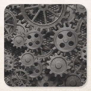 Viele alten rostigen Metallgänge oder Rechteckiger Pappuntersetzer