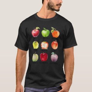 Viele Arten Süße Äpfel Farben Für Obstgarten Ernte T-Shirt