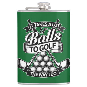 Viele Bälle - lustiger Golf Flachmann