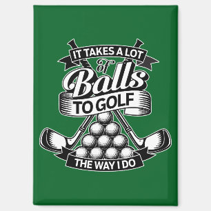 Viele Bälle - lustiger Golf Magnet