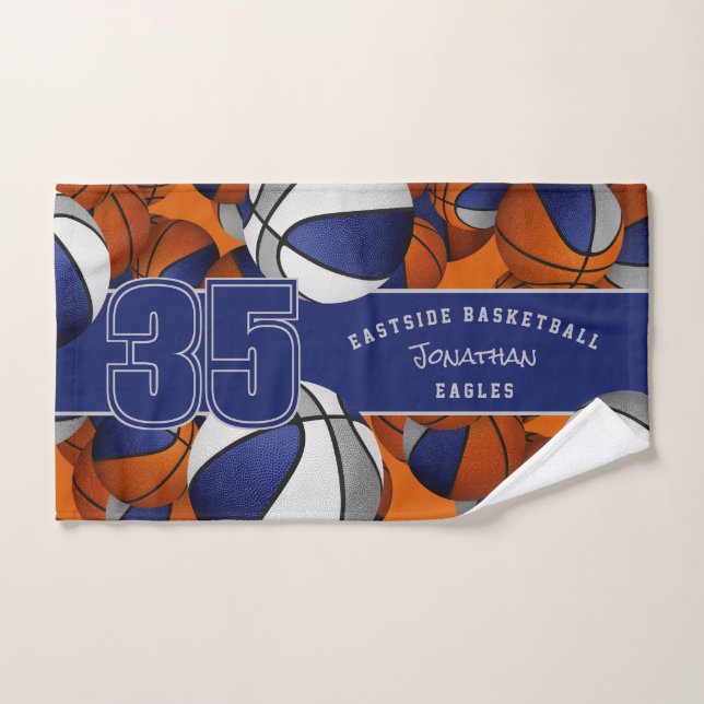 Viele Basketball-Basketball-Sittenname Blau grau Handtuch (Handtuch)
