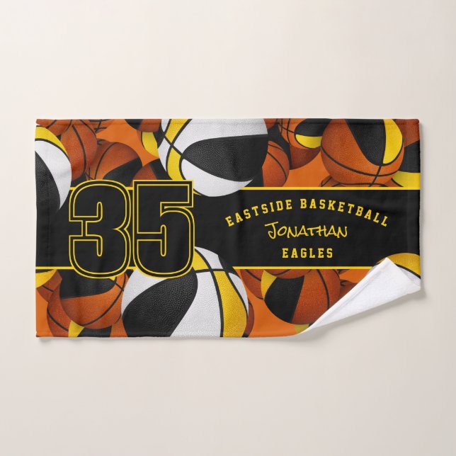 Viele Basketball-Basketball-Sittenname Schwarzes G Handtuch (Handtuch)