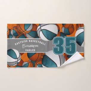 Viele Basketballsportarten aquamarinen Grauen Team Handtuch