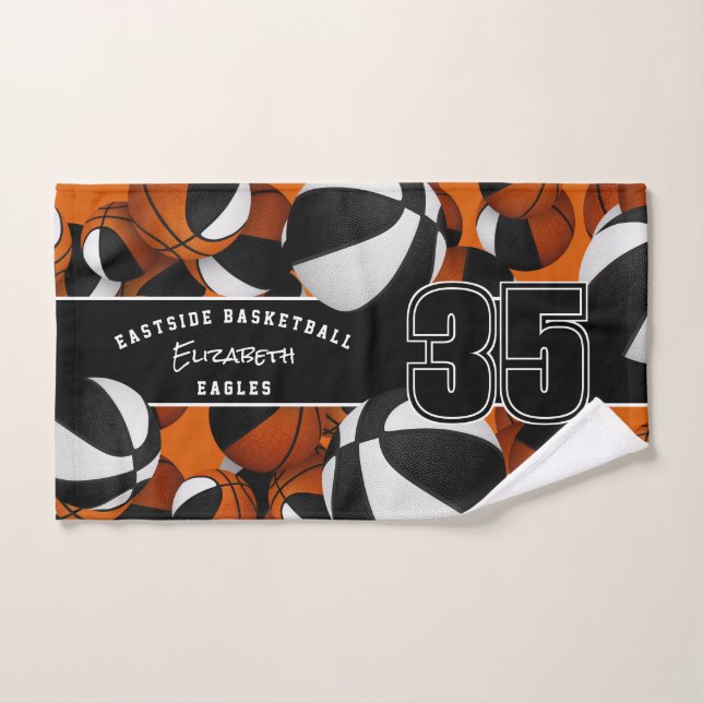 Viele Basketballsportarten Schwarz-weiße Teamfarbe Handtuch (Handtuch)