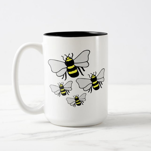 Viele Bienen Kaffee-Tasse Zweifarbige Tasse (Links)