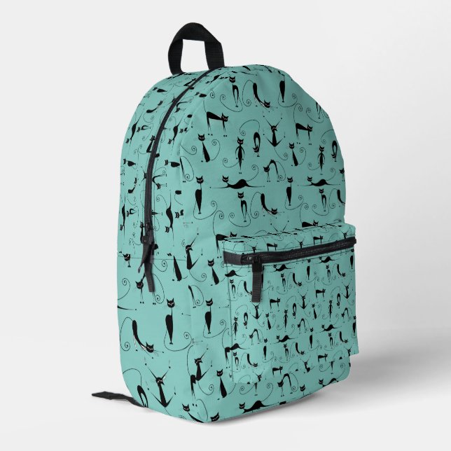 Viele Black Cats Design BackPack-Beutel Bedruckter Rucksack (Rückseitige Ecke links)
