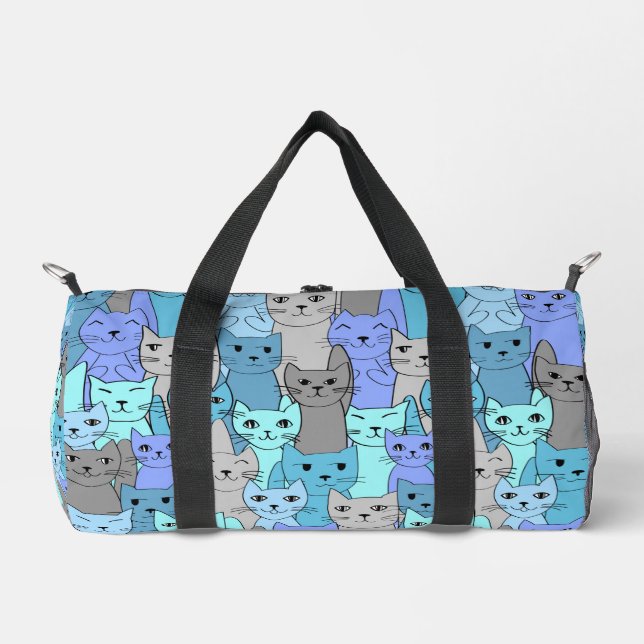 Viele Blue Cats Design Duffle Tasche (Vorderseite)