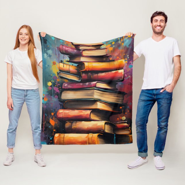 Viele Bücher Fleecedecke (Beispiel)