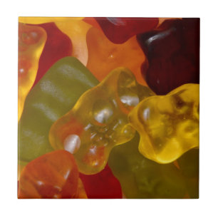 Viele bunte Gummibärchen Fliese