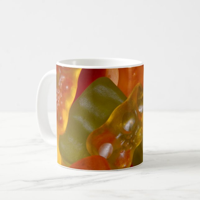 Viele bunte Gummibärchen Kaffee Tasse (Vorderseite Links)