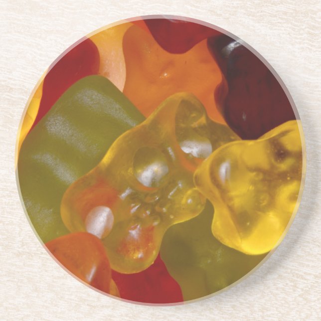 Viele bunte Gummibärchen Untersetzer (Vorne)