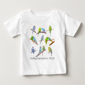 Viele bunte Parakets - niedliche kleine Vögel Baby T-shirt