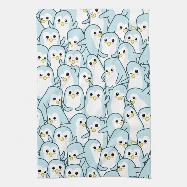 Viele Cartoon Pinguine Geschirrtuch (Vertikal)