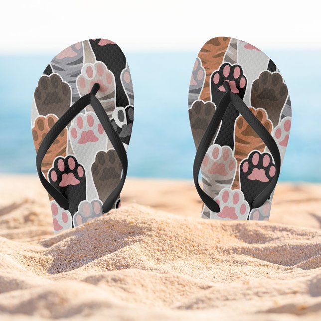 Viele Cat Paws Muster Flip Flops (Cat Paws Patterned Flip Flops)