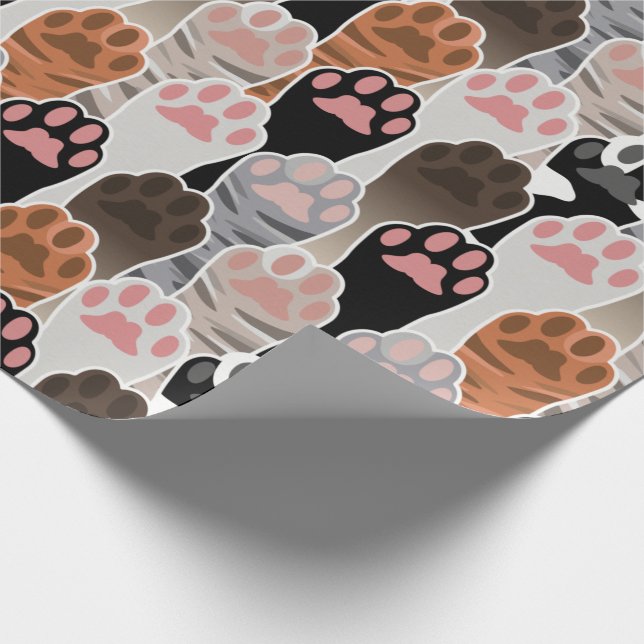 Viele Cat Paws Muster Geschenkpapier (Ecke)