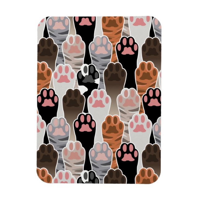 Viele Cat Paws Muster Magnet (Vertikal)