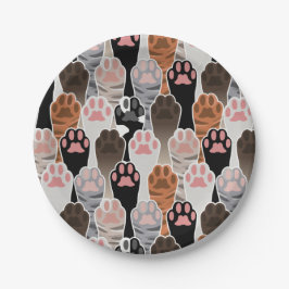 Viele Cat Paws Muster Pappteller