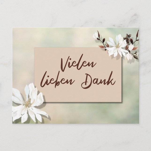 Viele Dank Grußkarte Postkarte (Vorderseite)