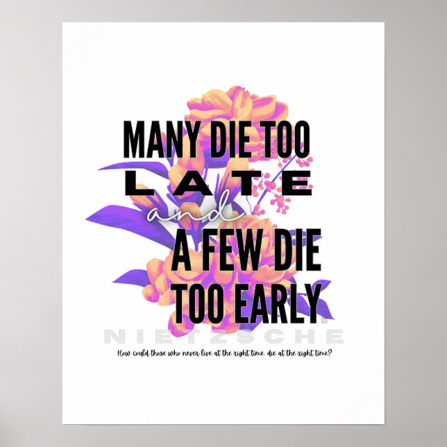 Viele die zu spät und ein paar zu früh. NIETZSCHE Poster (Vorne)