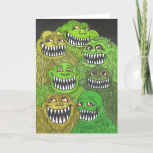 VIELE FANGS! Monster Danke Karte