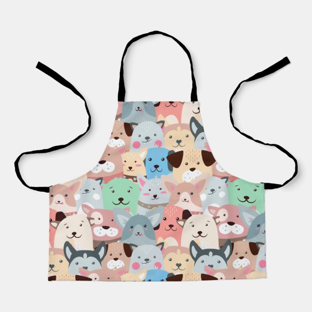Viele farbenfrohe Hunde Design Schürze (Vorderseite)