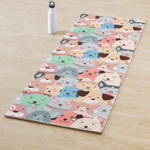 Viele farbenfrohe Hunde gestalten Yoga Mat Yogamatte