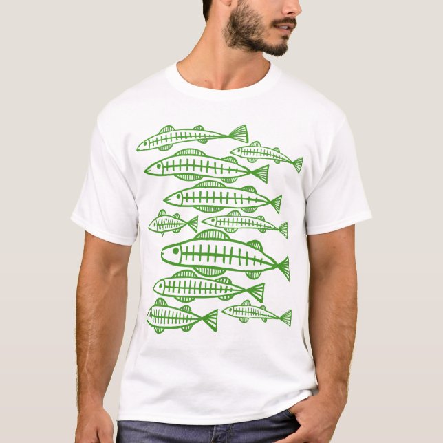 Viele Fische - Avocado Green T-Shirt (Vorderseite)